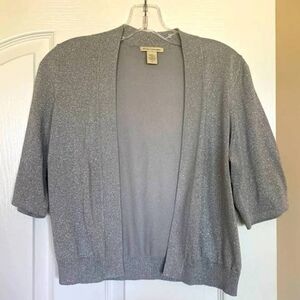 Womens  silver buttonless tiny cardigan size small
